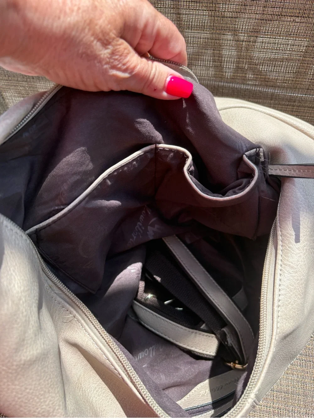 Mellow World Christa Rose Dust Large Leather Shoulder Hobo Bag